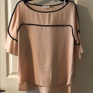 Calvin Klein Pink blouse with black piping